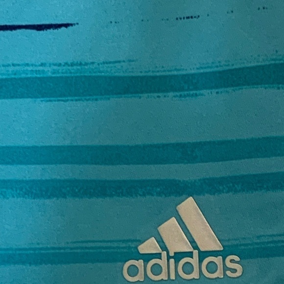 NWT Adidas Girls Junior Golf Short small and medium Turquoise with Blue Stripes - Picture 9 of 14